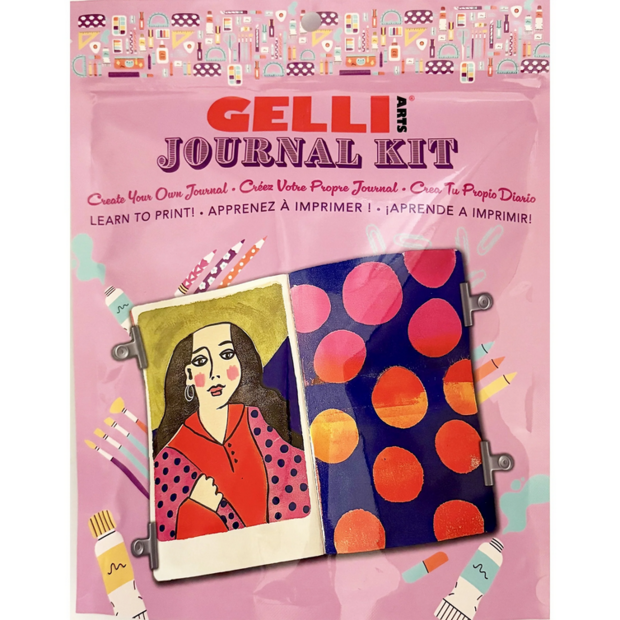 De verpakking van de Gelli Arts Journal Kit. Een complete set om de basis van art journaling te leren. 850032668095