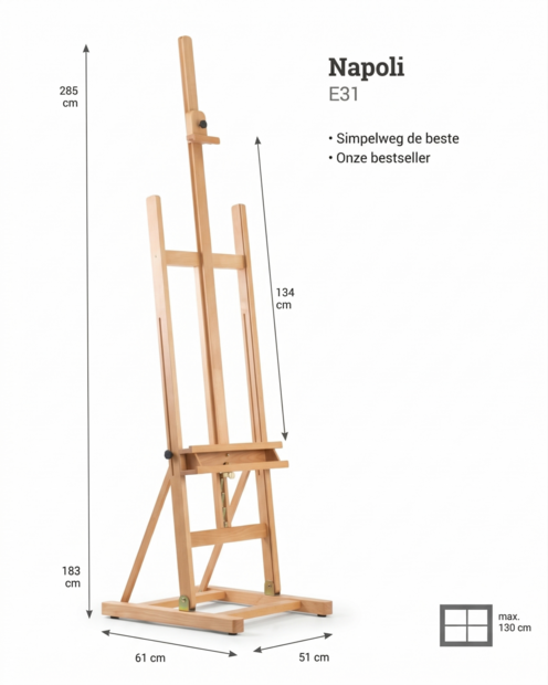 Museo Napoli Studio Ezel E31 H-frame vooraanzicht afmetingen E31HFRAME  8717472510594