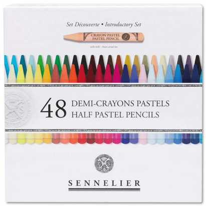 Voorkant verpakking Sennelier Pastel Pencil Set D&eacute;couverte met 48 halve pastelstiften.