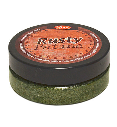 Gesloten potje Viva Decor Rusty Patina 50ml in de kleur Grunspan (kopergroen).  112990636 4042972111977