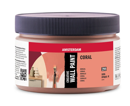Brede, ronde pot met een donkergrijze, geribbelde schroefdop. Het etiket heeft een rode bovenrand met het witte Amsterdam logo.