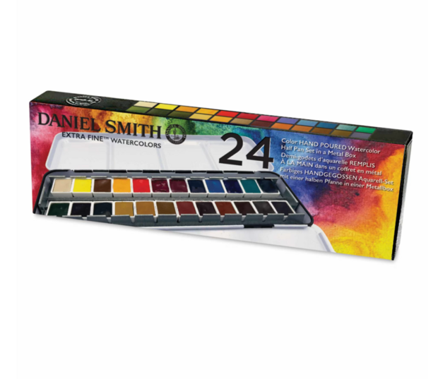 Daniel Smith 24 halve napjes in metalen box