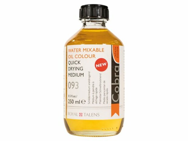 Cobra Sneldrogend Schildersmedium Watervermengbare olieverf Fles 250 ML 093