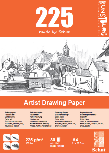 Schut Artist Drawing Paper blok 30 vellen 225 grams A4
