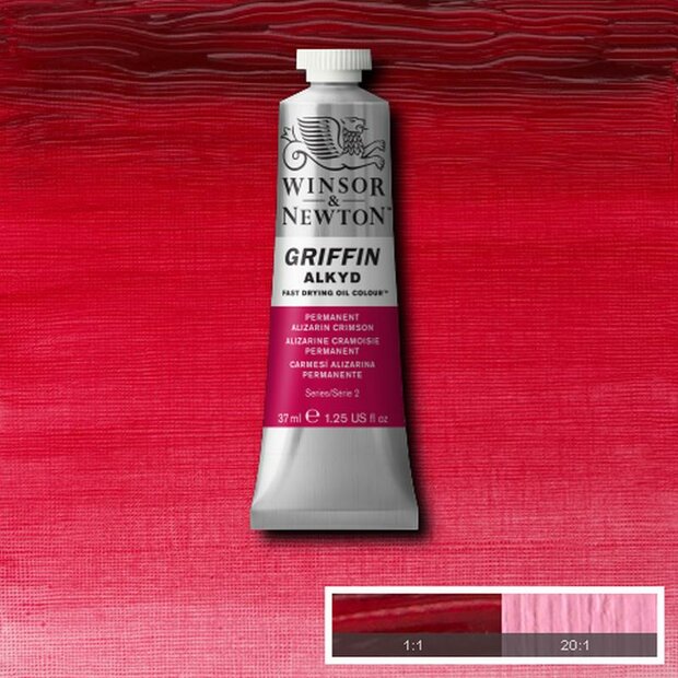 Griffin Alkyd Permanent Alizarin Crimson Winsor &amp; Newton 37 ML Kleur 468