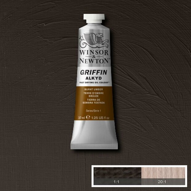 Griffin Alkyd Burnt Umber Winsor &amp; Newton 37 ML Kleur 076