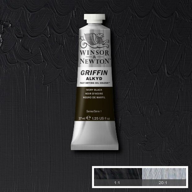 Griffin Alkyd Ivory Black Winsor &amp; Newton 37 ML Kleur 331