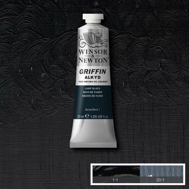 Griffin Alkyd Lamp Black Winsor &amp; Newton 37 ML Kleur 337
