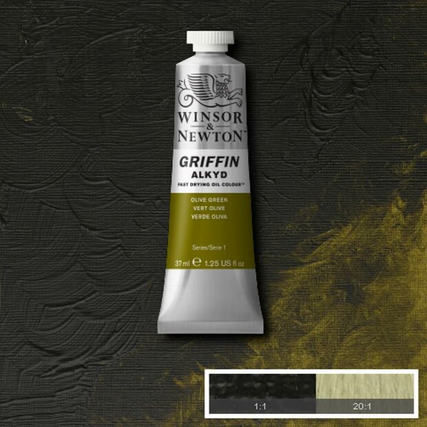 Griffin Alkyd Olive Green Winsor &amp; Newton 37 ML Kleur 447
