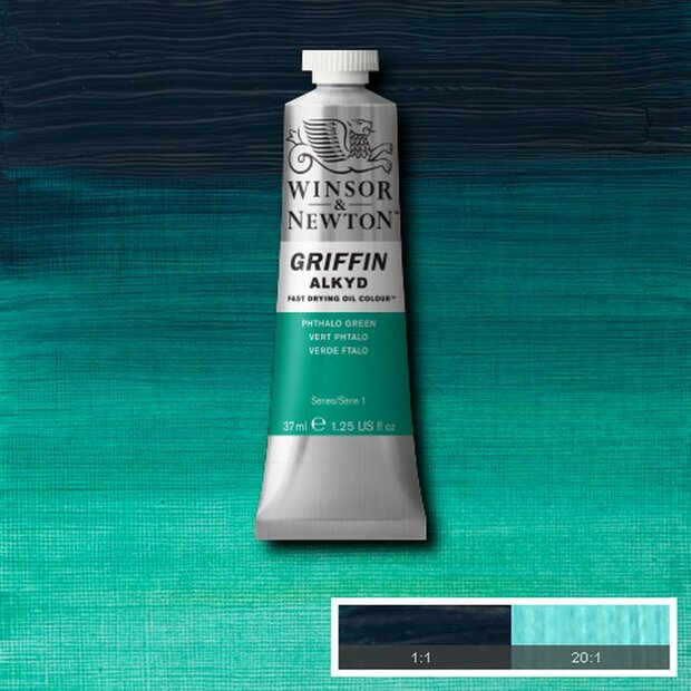 Griffin Alkyd Phthalo Green Winsor &amp; Newton 37 ML Kleur 522