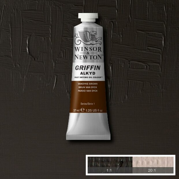 Griffin Alkyd Vandyke Brown Winsor &amp; Newton 37 ML Kleur 676