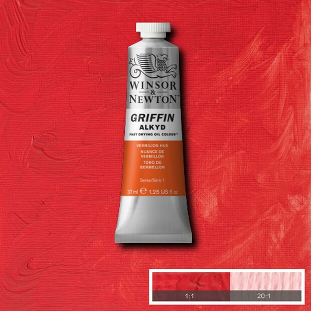 Griffin Alkyd Vermilion Hue Winsor &amp; Newton 37 ML Kleur 680