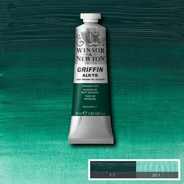 Griffin Alkyd Viridian Hue Winsor &amp; Newton 37 ML Kleur 696
