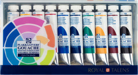 Plakkaatverf Basis kleuren set Extra fijn (Gouache Extra fine) Royal Talens 10 x 20 ml tubes Plakkaatverf Basis kleuren set Extra fijn (Gouache Extra fine) Royal Talens 10 x 20 ml tubes