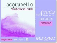 Fabriano Watercolour Artistico Extra White Hot Press (glad) 300 gram, 30,5 cm x 45,5 cm, 20 vel. Fabriano Watercolour Artistico Extra White Hot Press (glad) 300 gram, 30,5 cm x 45,5 cm, 20 vel.