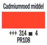 Cadmiumrood Middel Cobra Artist watermengbare olieverf 40 ML (S 4) Kleur 314 Cadmiumrood Middel Cobra Artist watermengbare olieverf 40 ML (S 4) Kleur 314