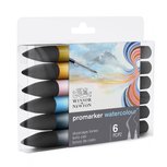 ProMarker Watercolour set van Winsor & Newton met 6 markers lucht kleuren ProMarker Watercolour set van Winsor & Newton met 6 markers lucht kleuren
