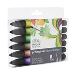 ProMarker Watercolour set van Winsor & Newton met 6 markers Blad kleuren ProMarker Watercolour set van Winsor & Newton met 6 markers Blad kleuren