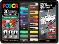 Uni Posca stiften PC-1MC, PC-3M en PC-5m in metalen koffer Uni Posca stiften PC-1MC, PC-3M en PC-5m in metalen koffer