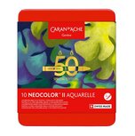 50 Years Set met 10 'Lush' kleuren / Set of 10 Colors Caran d'Ache Neocolor II Watervermengbaar Wax Pastels Set 915 50 Years Set met 10 'Lush' kleuren / Set of 10 Colors Caran d'Ache Neocolor II Watervermengbaar Wax Pastels Set 915