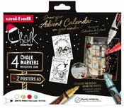 Uni Chalk Markers Set Kerst 4 stuks