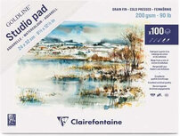 24 x 32 Clairefontaine Goldline Studio Pad Aquarelpapier Cold Pressed 100 vellen 200G. 1 zijdigverlijmd
