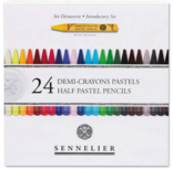 Set van 24 Halve Pastelpotloden Assorti (+ 12 Lege Vakken) van Sennelier