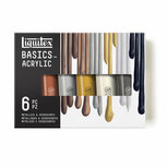 6 x 118 ml Metallic Iridescent Liquitex Basics Acrylverf set