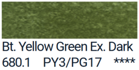 Bt Yellow Green Extra Dark van PanPastel Kleur 680.1 Bt Yellow Green Extra Dark van PanPastel Kleur 680.1