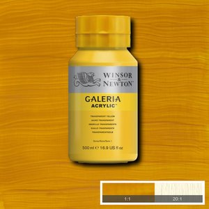 Transparant Yellow Galeria Acrylic 500 ML Kleur 653