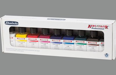 AERO COLOR Set 9 x 28 ml Basiskleuren Schmincke Set 108