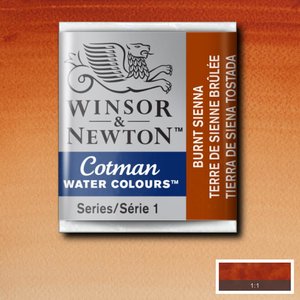 Burnt Sienna half napje van Winsor & Newton Cotman Water Colours Kleur 074