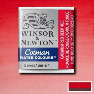 Cadmium Red Deep Hue half napje van Winsor & Newton Cotman Water Colours Kleur 098