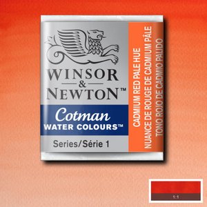 Cadmium Red Pale Hue half napje van Winsor & Newton Cotman Water Colours Kleur 103