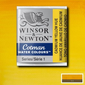 Cadmium Yellow Hue half napje van Winsor & Newton Cotman Water Colours Kleur 109