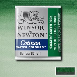 Hooker's Green Dark half napje van Winsor & Newton Cotman Water Colours Kleur 312