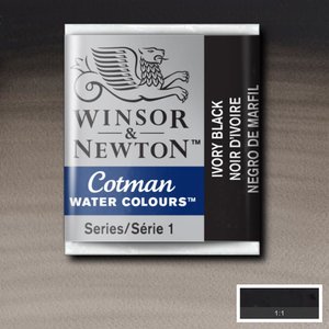 Ivory Black half napje van Winsor & Newton Cotman Water Colours Kleur 331