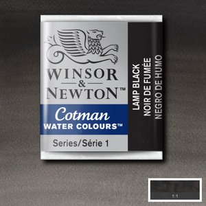 Lamp Black half napje van Winsor & Newton Cotman Water Colours Kleur 337