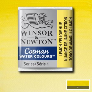 Lemon Yellow Hue half napje van Winsor & Newton Cotman Water Colours Kleur 346