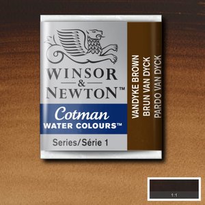 Vandyke Brown half napje van Winsor & Newton Cotman Water Colours Kleur 676