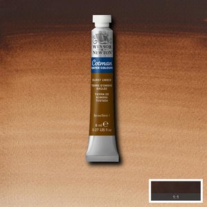 Burnt Umber 8 ML van Winsor & Newton Cotman Water Colours Kleur 076