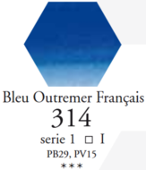 L'Aquarelle Ultramarijn Frans Sennelier extra fijne aquarelverf 10 ML Serie 2 Kleur 314