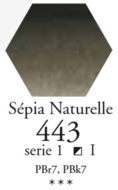 L'Aquarelle Sepia Natuur Sennelier extra fijne aquarelverf 10 ML Serie 1 Kleur 443