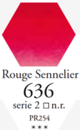 L'Aquarelle Sennelierrood Sennelier extra fijne aquarelverf 10 ML Serie 2 Kleur 636