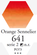 L'Aquarelle Sennelier Oranje Sennelier extra fijne aquarelverf 10 ML Serie 2 Kleur 641