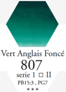 L'Aquarelle Engelsgroen Donker Sennelier extra fijne aquarelverf 10 ML Serie 1 Kleur 807