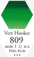 L'Aquarelle Hookers Groen Sennelier extra fijne aquarelverf 10 ML Serie 1 Kleur 809