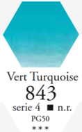 L'Aquarelle Turquoisegroen Sennelier extra fijne aquarelverf 10 ML Serie 4 Kleur 843