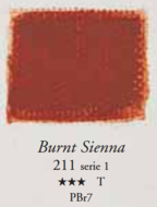 Sienna Gebrand Eitempera / Egg Tempera Sennelier 21 ML Serie 1 Kleur 211