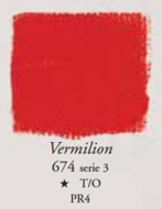 Vermiljoen Eitempera / Egg Tempera Sennelier 21 ML Serie 3 Kleur 674